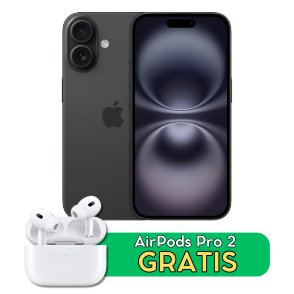 Apple iPhone 16 (128 GB) - Svart + GRATIS: AirPods Pro 2